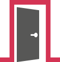 Türrahmen mit einer offen stehenden Tür
